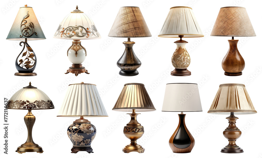 Set of stylish table lamps, cut out Set of stylish table lamps, cut out