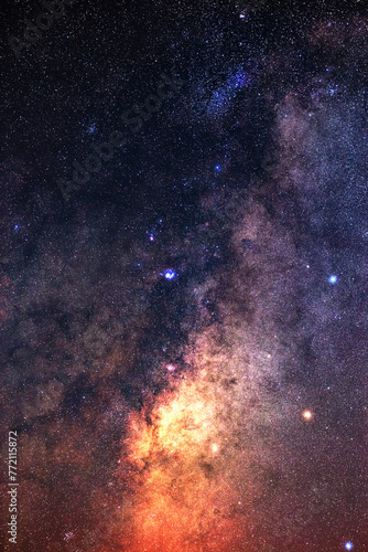 Milky Way colorful starry skies