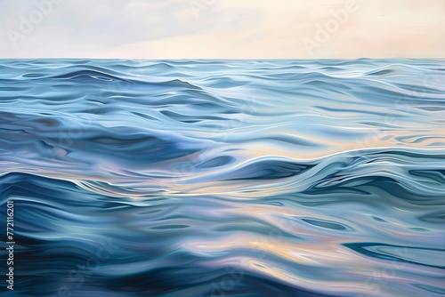 : A tranquil, abstract sea of soft waves and ripples, painted in relaxing colors, offering a peaceful sanctuary for the wandering mind.