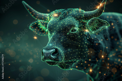 bull shape from the graphic point, Stock market trading, stock market futuristic concept