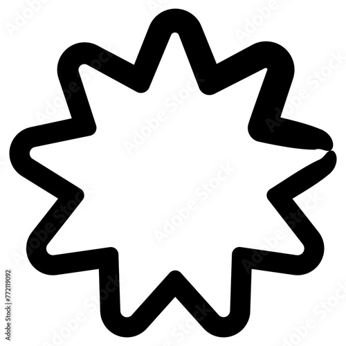 nine pointed star icon, simple vector design photo