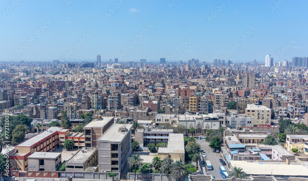 top view of the city of Cairo, Egypt