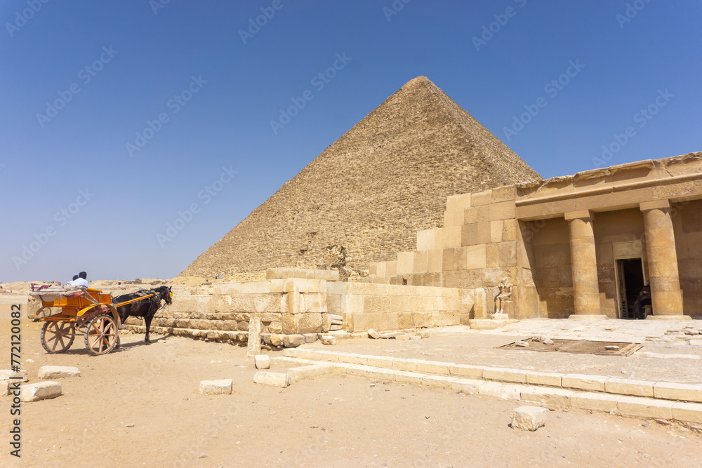 Entrance to the pyramid of Khufu, Giza pyramid complex, Cairo, Egypt Entrance to the pyramid of Khufu, Giza pyramid complex, Cairo, Egypt
