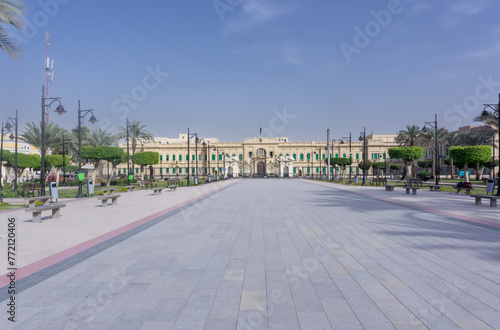 Wide view of Abdeen Garden with Abdeen Palace in the background, Cairo, Egypt