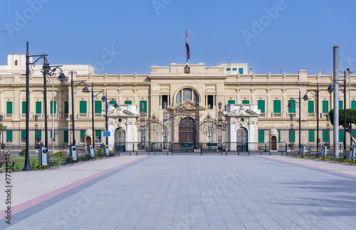 Wide view of Abdeen Garden with Abdeen Palace in the background, Cairo, Egypt