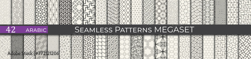 Vintage geometric pattern set. Arabic pattern textile collection.