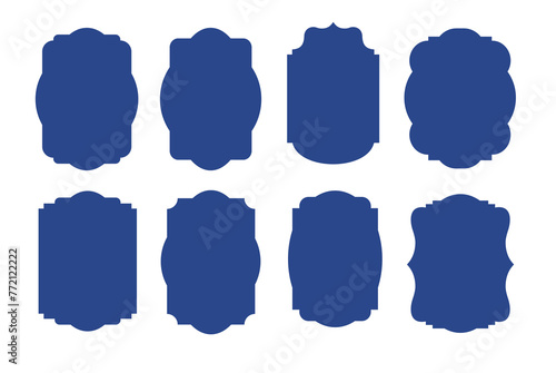 Shield icon set in vintage style. Protect shield security line icons. Badge quality symbol, sign, logo or emblem. Vector illustration