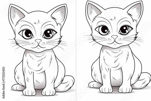 Cat coloring for children to print. Coloring for school. Coloring for the house. Creative hobbies for children. Coloring page to print.