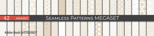 Golden arabice pattern set. Ethnic fashion pattern design.
