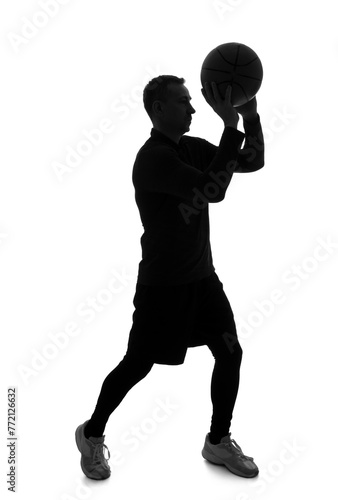 Silhouette of mature basket...