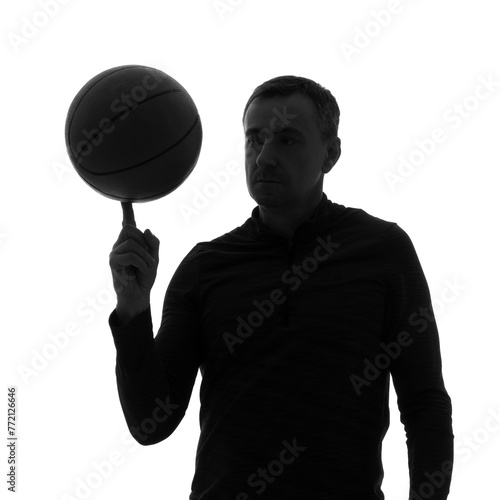 Silhouette of mature basket...