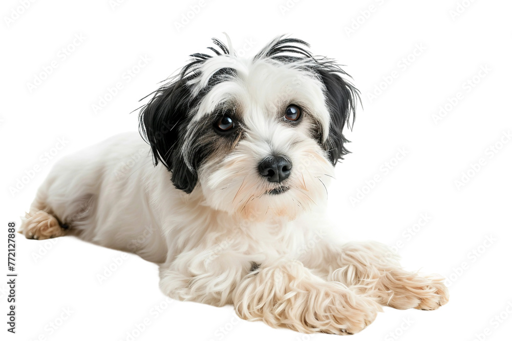 The White and Black Canine isolated on transparent background