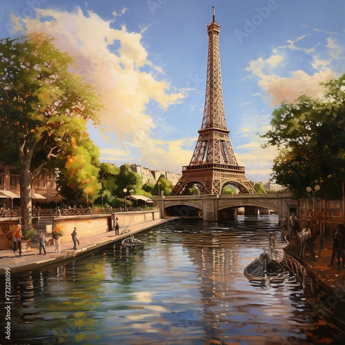 illustration of Beautiful Paris culture landscape masterpiece ultra, Generative ai