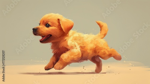 Cartoon of a dog running