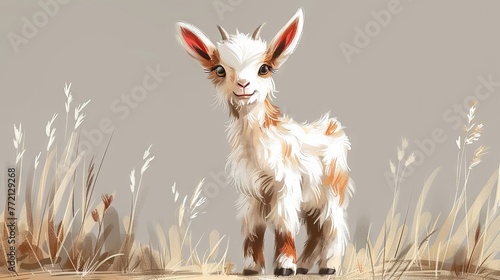 Cartoon with a cute goat photo