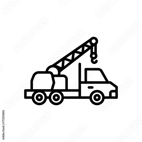 tow truck icon vector in line style