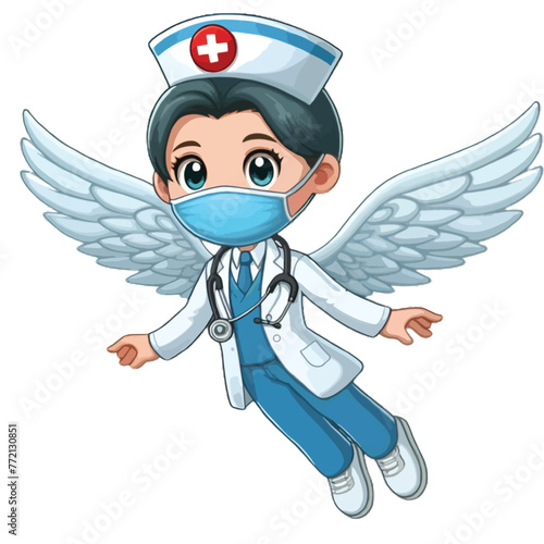 a health worker is like an angel with wings