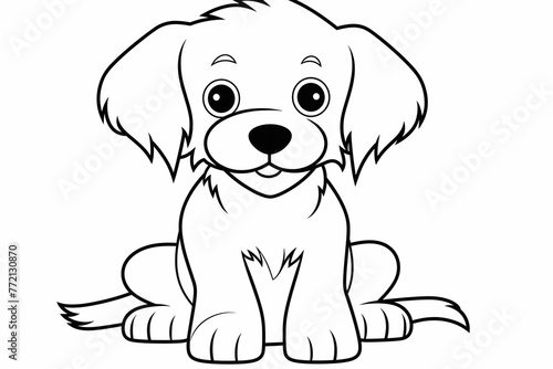 Little dog coloring for children to print. Coloring for school. Coloring for the house. Creative hobbies for children. Coloring page to print.