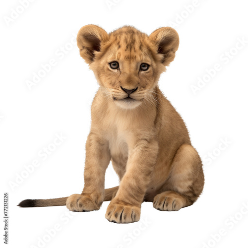 lion cub panthera leo isolated on transparent background