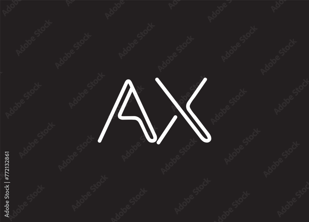AX monogram logo with abstract logo line design template AX monogram logo with abstract logo line design template