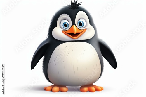 Humorous Penguin cartoon character. Wildlife fun animal adorable bird. Generate Ai © juliars