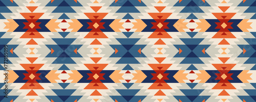 Traditional Native graphic, geometric shapes, seamless patterns and retro color tones for print or background. vector illustration
