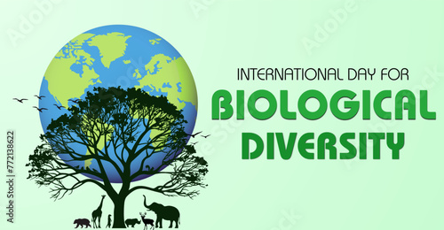 Preserving Life s Variety  International Day for Biological Diversity Commemoration. Campaign or celebration banner design