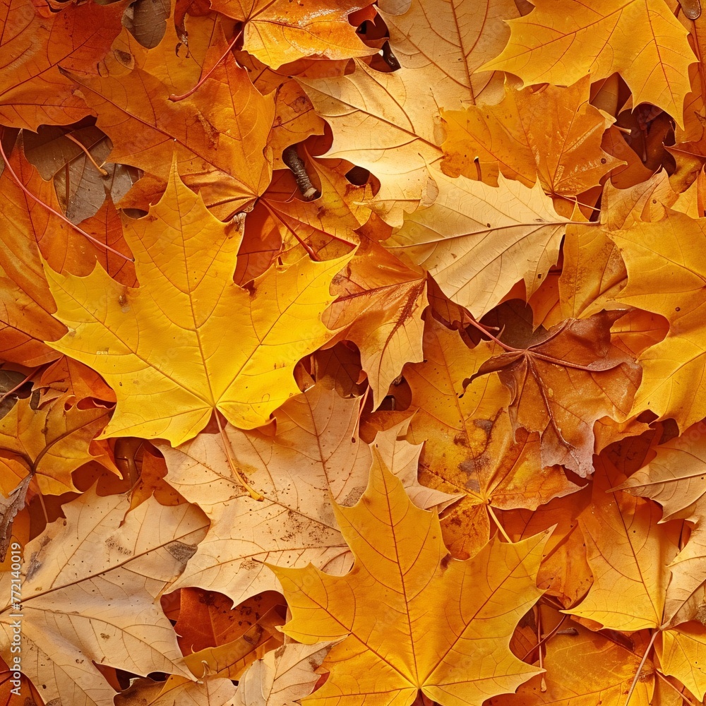 Fall Foliage A Golden Blur of Leaves Generative AI