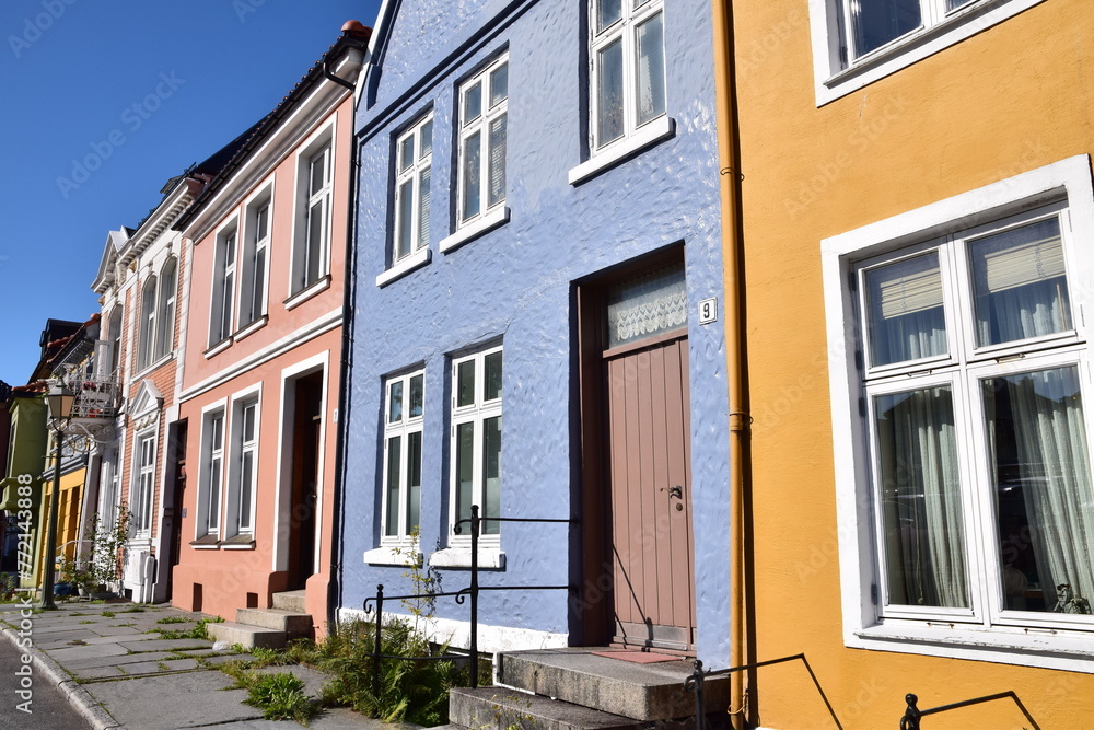 Façade de maison dans le Nordnes à Bergen