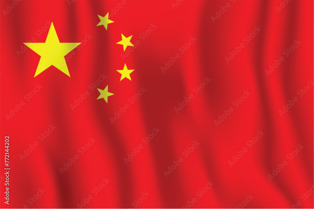 China realistic waving flag vector illustration China realistic waving flag vector illustration