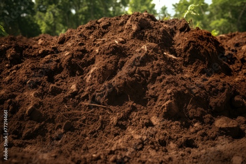 Clayey Pile soil ground. Nature compost. Generate Ai