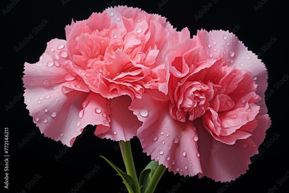 Graceful Pink carnation. Floral day romantic. Generate Ai Graceful Pink carnation. Floral day romantic. Generate Ai
