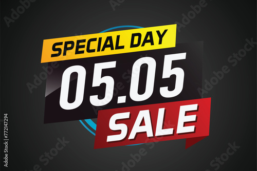 5.5 Special day sale word concept vector illustration with ribbon and 3d style for use landing page, template, ui, web, mobile app, poster, banner, flyer, background, gift card, coupon

