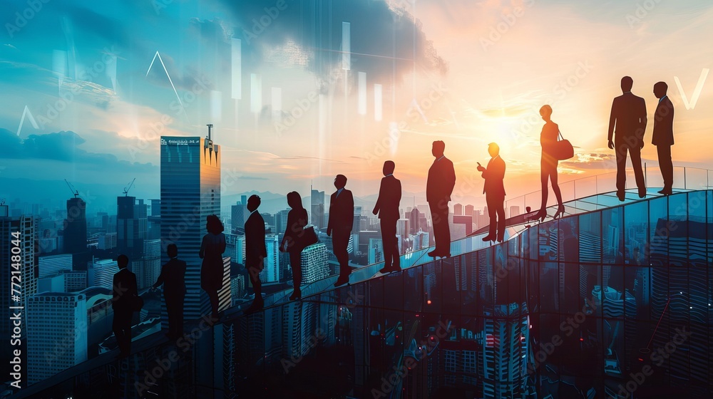 Team of Business Professionals Inspiring Growth and Success - Conceptual Image for Motivation and Achievement Team of Business Professionals Inspiring Growth and Success - Conceptual Image for Motivation and Achievement