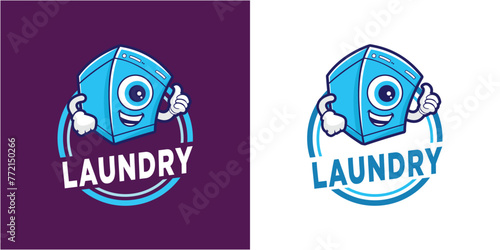 Laundry Logo Design Vector Illustration