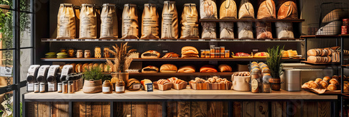 Freshly Baked Assortment in a Cozy Bakery, Showcasing Artisanal Bread, Baguettes, and Pastries for Gourmet Delights