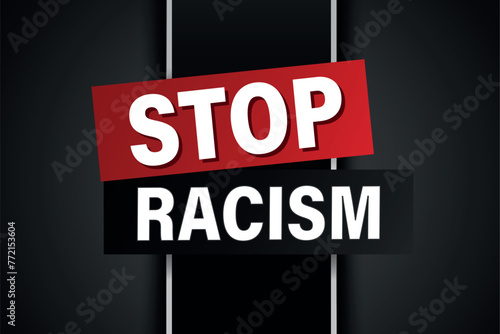stop racism poster banner graphic design icon logo sign symbol social media website coupon


