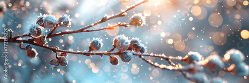 Winter Wonderland: Frosty Branches and Glittering Snowflakes