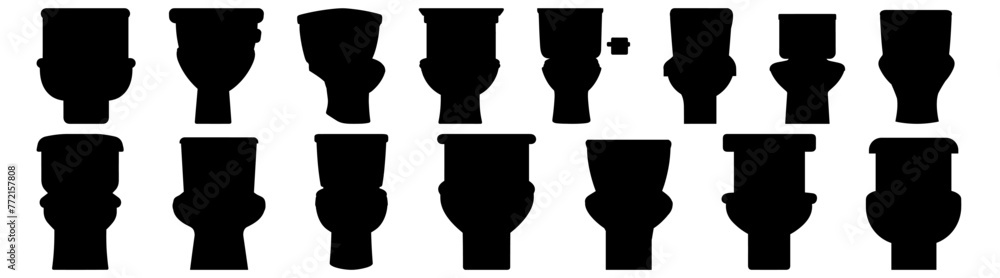 Toilet wc silhouette set vector design big pack of illustration and icon Toilet wc silhouette set vector design big pack of illustration and icon