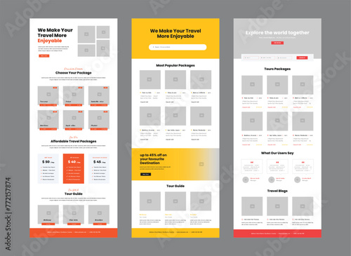 Travel landing page design , a email marketing newsletter for travel, email newsletter template set.