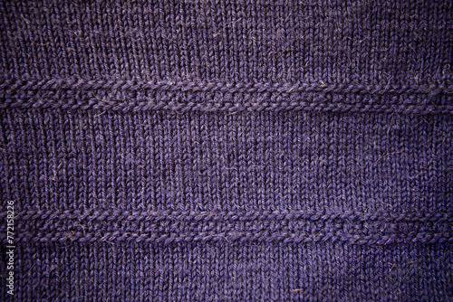 Obraz na płótnie Handmade dark blue knitting wool texture background. w salonie