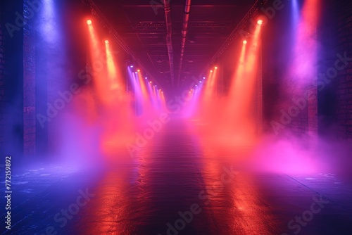 Fashion Runway Lights The captivating runway lights creating a dramatic atmosphere during a show