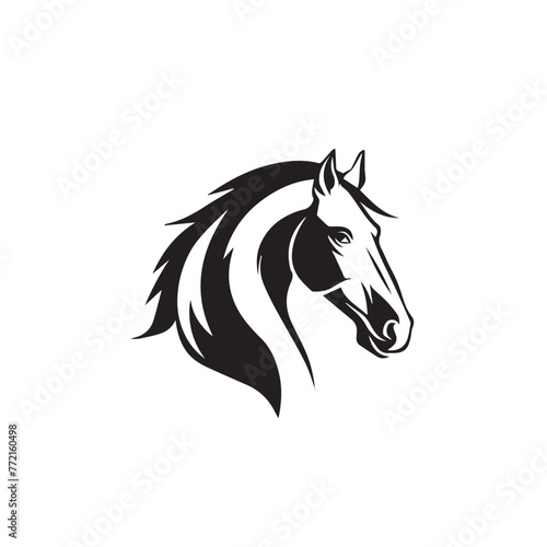 Horse in cartoon, doodle style . Image for t-shirt, web, mobile apps and ui. Isolated 2d vector illustration in logo, icon, sketch style, Eps 10, black and white. AI Generative