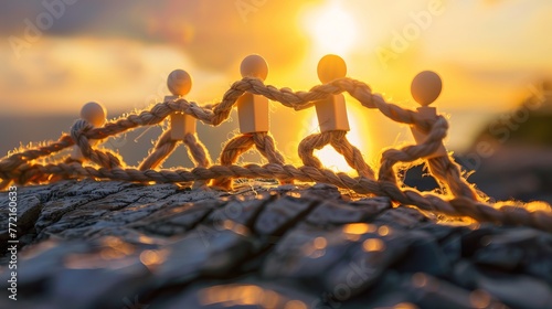Unified Effort: Symbolic Image of Teamwork and Collaboration in Business Environment photo