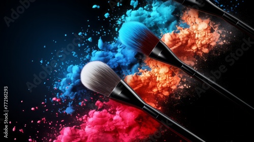 The brushes are of different colors and sizes