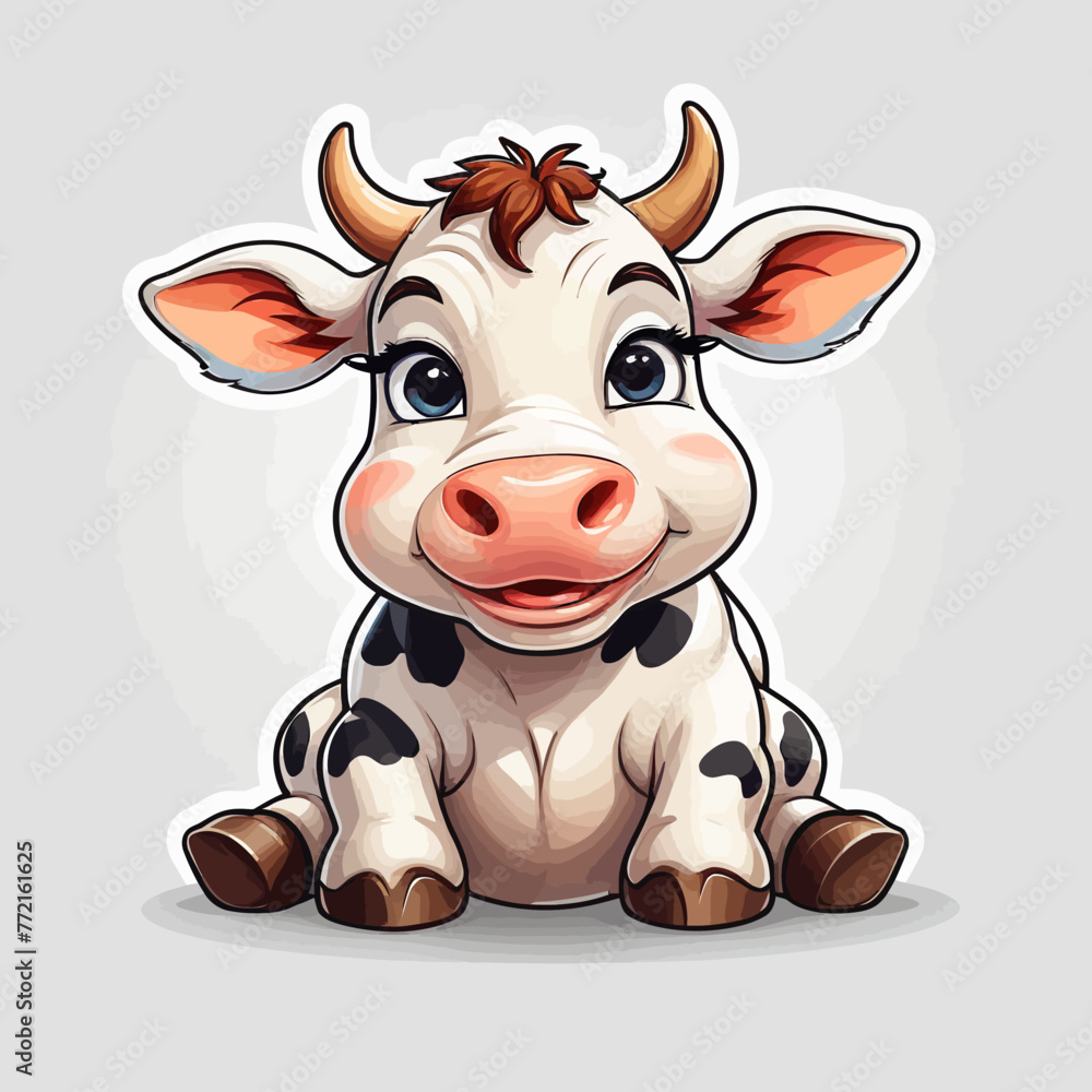 Cow cartoon Logo Design Very Cool