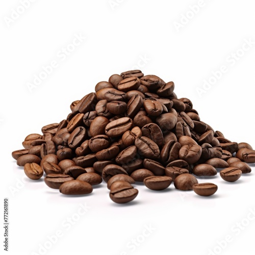 Heap of coffee beans isolated 
