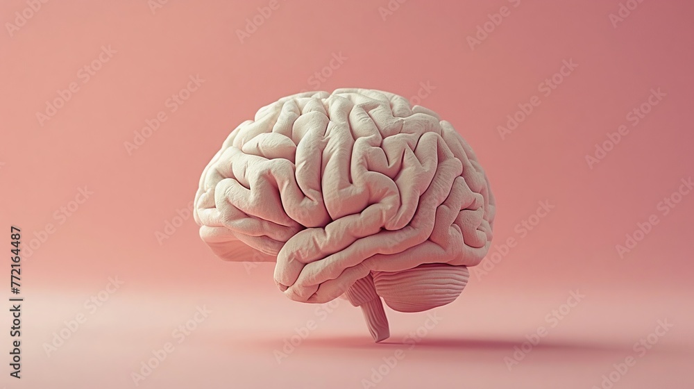 A clay model of a human brain detailed with lobes and areas A clay model of a human brain detailed with lobes and areas