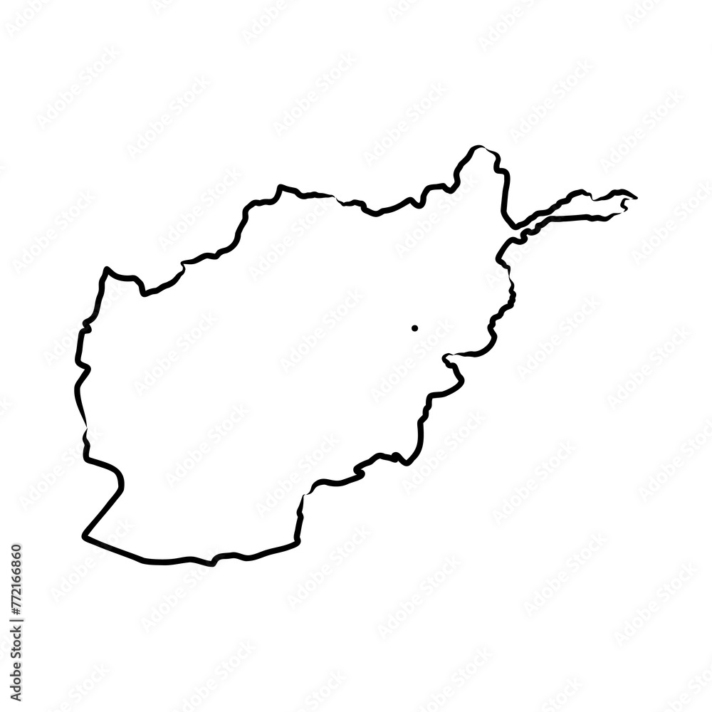 Afghanistan map vector illustration, scribble sketch Afghanistan