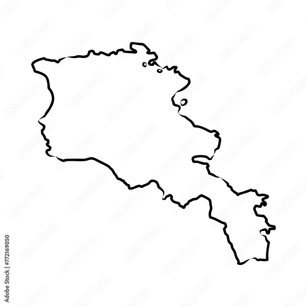 Armenia Map. Armenia Map outline. Armenia map vector illustration